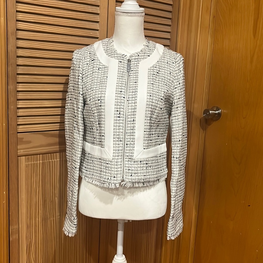 NEW- Ted Baker Stripe Panel Cropped Jacket